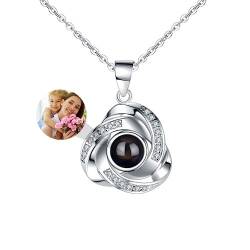 ASD Jewerly Personalisierte Bild Halskette Für Frauen, Benutzerdefinierte Foto Projektion Halskette Mit Bild Innen Ich Liebe Sie Halskette 100 Sprachen Memorial Geschenk Für Frauen Mom von ASD Jewerly