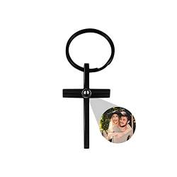 ASD Jewerly Personalisierte Foto Kreis Schlüsselanhänger Projektion Schlüsselanhänger Geschenk für Frauen, Freunde, Paare von ASD Jewerly