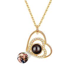 ASD Jewerly Personalisierte Herz Halskette Für Frauen, Personalisierte Foto Projektion Halskette Ich Liebe Sie Halskette 100 Sprachen Personalisierte Geschenk Für Frauen Frau Mutter von ASD Jewerly