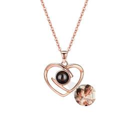 ASD Jewerly Personalisierte Herz Halskette Für Frauen, Personalisierte Foto Projektion Halskette Ich Liebe Sie Halskette 100 Sprachen Personalisierte Geschenk Für Frauen Frau Mutter von ASD Jewerly