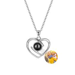 ASD Jewerly Personalisierte Herz Halskette Für Frauen, Personalisierte Foto Projektion Halskette Ich Liebe Sie Halskette 100 Sprachen Personalisierte Geschenk Für Frauen Frau Mutter von ASD Jewerly