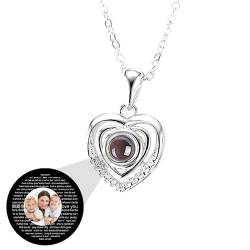 ASD Jewerly Personalisierte Herz Halskette Für Frauen, Personalisierte Foto Projektion Halskette Ich Liebe Sie Halskette 100 Sprachen Personalisierte Geschenk Für Frauen Frau Mutter von ASD Jewerly