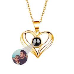 ASD Jewerly Personalisierte Herz Halskette Für Frauen, Personalisierte Foto Projektion Halskette Ich Liebe Sie Halskette 100 Sprachen Personalisierte Geschenk Für Frauen Frau Mutter von ASD Jewerly