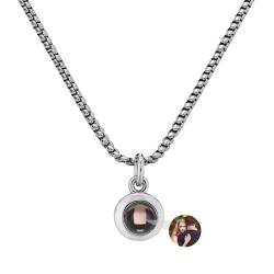 ASD Jewerly Personalisierte Kreis Foto Halskette Kundenspezifisches Bild, Benutzerdefinierte Projektion Runde Halskette Für Frauen Männer Paar Freundin Freund Mom Weihnachtsschmuck Geschenke von ASD Jewerly