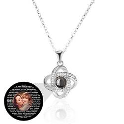 ASD Jewerly Personalisierte benutzerdefinierte Foto ich liebe dich Halskette Silber Rose Gold 100 Sprachen Projektion Anhänger Schmuck Geschenk für Mutter Frauen Frau Muttertag Halskette(Silver 16) von ASD Jewerly