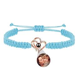 Personalisierte Doppel Herz Armbänder Silber Foto Armbänder Für Frauen Kundenspezifische Projektion Armbänder Mit Bild Innen Geburtstagsgeschenke Weihnachtsschmuck Für Mama von ASD Jewerly