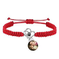 Personalisierte Doppel Herz Armbänder Silber Foto Armbänder Für Frauen Kundenspezifische Projektion Armbänder Mit Bild Innen Geburtstagsgeschenke Weihnachtsschmuck Für Mama von ASD Jewerly