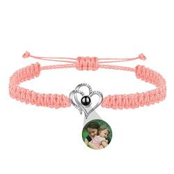 Personalisierte Doppel Herz Armbänder Silber Foto Armbänder Für Frauen Kundenspezifische Projektion Armbänder Mit Bild Innen Geburtstagsgeschenke Weihnachtsschmuck Für Mama von ASD Jewerly