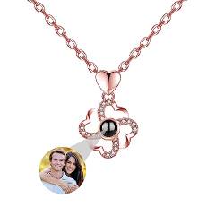 Personalisierte Klee Bild Halskette Für Frauen, Benutzerdefinierte Foto Projektion Halskette Mit Bild Innen Ich Liebe Sie Halskette 100 Sprachen Personalisierte Geschenk Für Frauen Frau Mutter von ASD Jewerly