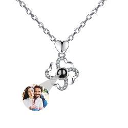 Personalisierte Klee Bild Halskette Für Frauen, Benutzerdefinierte Foto Projektion Halskette Mit Bild Innen Ich Liebe Sie Halskette 100 Sprachen Personalisierte Geschenk Für Frauen Frau Mutter von ASD Jewerly