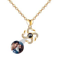 Personalisierte Klee Bild Halskette Für Frauen, Benutzerdefinierte Foto Projektion Halskette Mit Bild Innen Ich Liebe Sie Halskette 100 Sprachen Personalisierte Geschenk Für Frauen Frau Mutter von ASD Jewerly