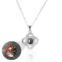 Personalisierte Klee Bild Halskette Für Frauen, Benutzerdefinierte Foto Projektion Halskette Mit Bild Innen Ich Liebe Sie Halskette 100 Sprachen Personalisierte Geschenk Für Frauen Frau Mutter von ASD Jewerly