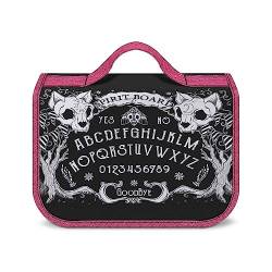 ASDTEHCY Kulturbeutel zum Aufhängen, Katzenschädelkopf, Hexenbrett, schwarz, Gothic-Kulturbeutel, Make-up-Tasche, Reise-Kosmetiktasche für Frauen, Katze Totenkopf Hexenbrett schwarz Gothic, von ASDTEHCY