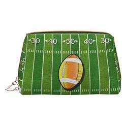 ASEELO American Football Feldball Sport Kosmetiktasche Make-up Tasche Reise Kosmetik Pakete für Frauen leicht zu tragen, Weiss/opulenter Garten, Einheitsgröße von ASEELO