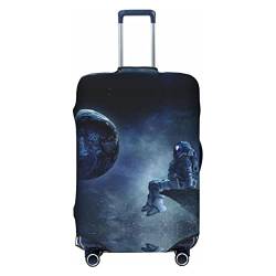 ASEELO Astronaut Space Koffer-Abdeckung, Reisegepäck-Abdeckung, Koffer-Schutz, passend für 45,7 - 81,3 cm Gepäck, Schwarz, Medium von ASEELO