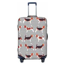 ASEELO Beagle Patterns Kofferabdeckung, Reisegepäckabdeckung, Kofferschutz, passend für 45,7 - 81,3 cm Gepäck, Schwarz, X-Large von ASEELO