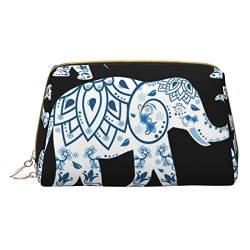 ASEELO Elefant Kosmetiktasche Make-up-Tasche Reise Kosmetiktasche für Frauen leicht zu tragen, Weiss/opulenter Garten, Einheitsgröße von ASEELO