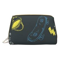 ASEELO Graffiti Skateboard Kosmetiktasche Make-up Tasche Reise Kosmetik Pakete für Frauen leicht zu tragen, Weiss/opulenter Garten, Einheitsgröße von ASEELO