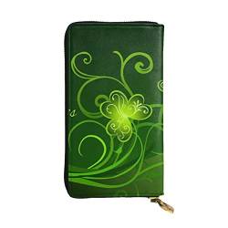 ASEELO Happy St Patrick's Day Damen Reisebrieftasche Lange Münzbörse Clutch Handy Leder Reißverschluss Kartenbörse, Schwarz, Einheitsgröße von ASEELO