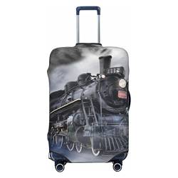 ASEELO Kofferabdeckung für Dampfzug, Wolken, Reisegepäck, Kofferschutz, passend für 45,7 - 81,3 cm Gepäck, Schwarz, Medium von ASEELO