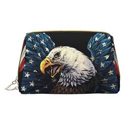 ASEELO Kosmetiktasche mit amerikanischer Adler-Flagge, Make-up-Tasche, Reise-Kosmetiktasche für Frauen, leicht zu tragen, Weiss/opulenter Garten, Einheitsgröße von ASEELO