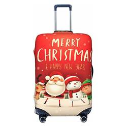 ASEELO Merry Christmas Kofferabdeckung, Reisegepäckabdeckung, Kofferschutz, passend für 45,7 - 81,3 cm Gepäck, Schwarz, X-Large von ASEELO