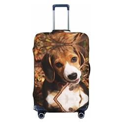 ASEELO Niedliche Beagle-Kofferabdeckung, Reisegepäckabdeckung, Kofferschutz, passend für 45,7 - 81,3 cm Gepäck, Schwarz, X-Large von ASEELO