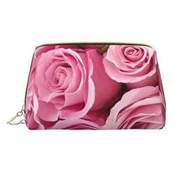 ASEELO Rose Kosmetiktasche Kosmetiktasche Aufbewahrungstaschen Reise Kosmetik Pakete für Frauen leicht zu tragen, Weiss/opulenter Garten, Einheitsgröße von ASEELO