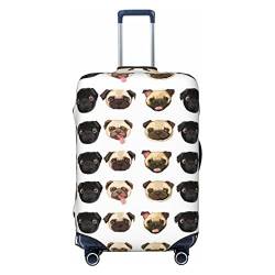 ASEELO Schwarz / Gelb Mops-Koffer-Abdeckung, Reisegepäck-Abdeckung, Koffer-Schutz, passend für 45,7 - 81,3 cm Gepäck, Schwarz, Large von ASEELO