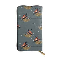 ASEELO Snow Deer Bird Brich Tree Damen Geldbörse Clutch Organizer Leder Reißverschluss Kartenetui Brieftasche, mehrere Fächer Geldbörse, Barn Swallow in Graphit, Einheitsgröße von ASEELO