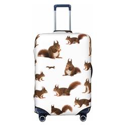 ASEELO Süße Eichhörnchen-Kofferabdeckung, Reisegepäckabdeckung, Kofferschutz, passend für 45,7 - 81,3 cm Gepäck, Schwarz, Small von ASEELO
