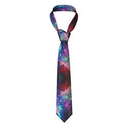Chamäleon Herren-Krawatte, Polyester, ideal für Hochzeiten, Bräutigam, Trauzeugen, Geschenke, Farbiges Galaxy, Einheitsgröße von ASEELO