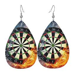 Dart Board Ohrringe für Damen Ohrringe, Leder Ohrringe für Mädchen, Neuheit Tropfen Ohrringe, stilvoll und schön., Einheitsgröße, Leder, Kein Edelstein von ASEELO