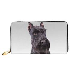 Niedliche Schnauzer-Hunde-Geldbörse, Damen-Geldbörse, groß, Leder, Reißverschluss, Kartenhalter, Organizer, Damen-Reise-Clutch, Süßer Schnauzer-Hund, Einheitsgröße von ASEELO