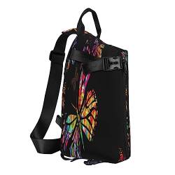 Sling Backpack Chest Bag Colorful Tie Dye Anti Theft Crossbody Shoulder Pack Daypack Outdoor Sport Travel Hiking for Men Women, Pretty Butterfly, Crossbody Backpack von ASEELO