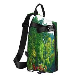 Sling Rucksack Brusttasche Kolibri Sonnenblume Anti Diebstahl Crossbody Schulter Pack Tagesrucksack Outdoor Sport Reisen Wandern für Männer Frauen, Golfplatz, Crossbody Backpack von ASEELO