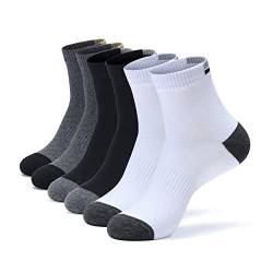 ASGJKAM Herren Quarters Sportsocken 6 Paar Herren Socken 43-46 Baumwolle Knöchelsocken für Herren von ASGJKAM