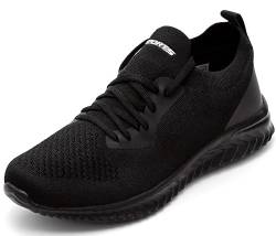 ASHION Damen Sneaker Turnschuhe Leicht Bequeme Laufschuhe Sportschuhe Freizeitschuhe StraßenlaufschuheTennis Schuhe,A Schwarz,40 EU von ASHION