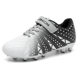 ASHION Fußballschuh Kinder Footballschuhe Outdoor Athletic Soccer Schuhe,B Silber,37 EU von ASHION