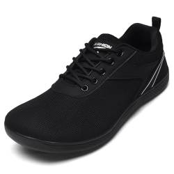 ASHION Unisex Barfußschuhe Damen Herren Barfussschuhe Breite Schuhe Walkingschuhe Traillaufschuhe Straßenlaufschuhe,A Schwarz 38 EU von ASHION