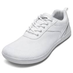 ASHION Unisex Barfußschuhe Damen Herren Barfussschuhe Breite Schuhe Walkingschuhe Traillaufschuhe Straßenlaufschuhe,A Weiß 38 EU von ASHION