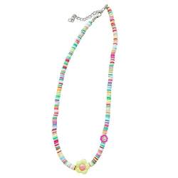 ASHLUYAK Auffällige Perlenkette Halskette Dopamine Bunte Anhänger Blume Farbe Regenbogen Schmuck Halsketten Bunte Dopamine Für Frauen von ASHLUYAK