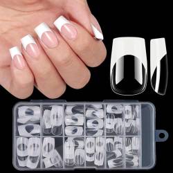 Versatile Press On Nails French Tip Square Fake Nails Full Cover False Nails For Nail Extensions Press On Nails Square von ASHLUYAK