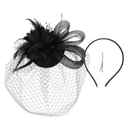 Vintage Fascinator Haarband Exquisit Rosa für Tea Party Hochzeit Kostüm Pillendose Hut Damen Kopfschmuck für Beerdigung/Hochzeit Mesh Blume Stirnband von ASHLUYAK