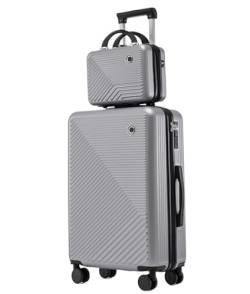 ASHSDI Koffer Reisekoffer Trolley 24-Zoll-Koffer Mit Reisetasche, Leichter ABS-Koffer Mit Universalrädern Für Damen Und Herren Boardcase Handgepäck (Color : F, Size : 24in) von ASHSDI