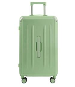 ASHSDI Koffer Reisekoffer Trolley Gepäck Für Damen-Koffer Mit Getränkehalter, USB-Spinnerräder, Hartschalengepäck Mit Schloss Boardcase Handgepäck (Color : Grün, Size : 20in) von ASHSDI