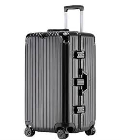 ASHSDI Koffer Reisekoffer Trolley Handgepäck-Hartschale Mit Aluminiumrahmen, Spinner-Räder Verriegeln Koffer, Aufgegebenes Gepäck Boardcase Handgepäck (Color : B, Size : 24in) von ASHSDI