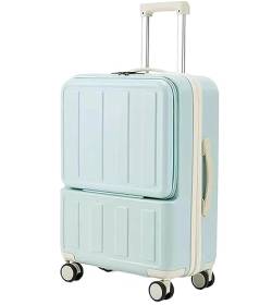 ASHSDI Koffer Reisekoffer Trolley Koffer Mit USB-Ladeanschluss, Erweiterbares Gepäck Mit TSA-Zahlenschloss Boardcase Handgepäck (Color : Blue, Size : 20inch) von ASHSDI
