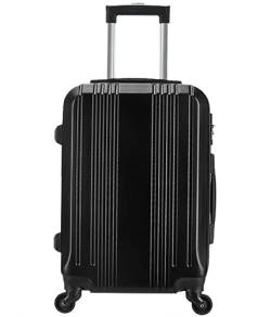 ASHSDI Koffer Reisekoffer Trolley Leichter Hartschalen-Handgepäck-Sicherheitskoffer Mit Großem Fassungsvermögen Boardcase Handgepäck (Color : Black, Size : 20IN) von ASHSDI