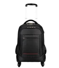 ASHSDI Koffer Reisekoffer Trolley Multifunktionaler, Leichter Nachtkoffer Mit Rollen Für Männer, Frauen Und Erwachsene Boardcase Handgepäck (Color : Black, Size : 18in) von ASHSDI